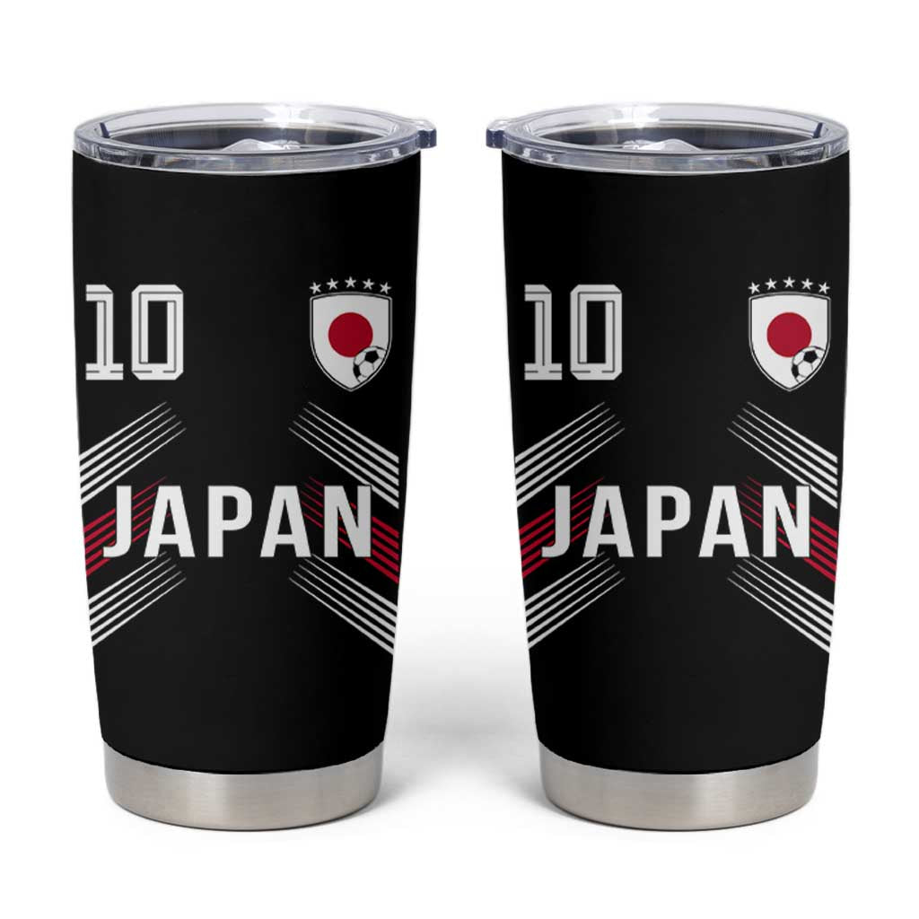 Japan Soccer Sports Graphic Number 10 Jersey Style Tumbler Cup Proud Japanese Football Fans Game Day Pride