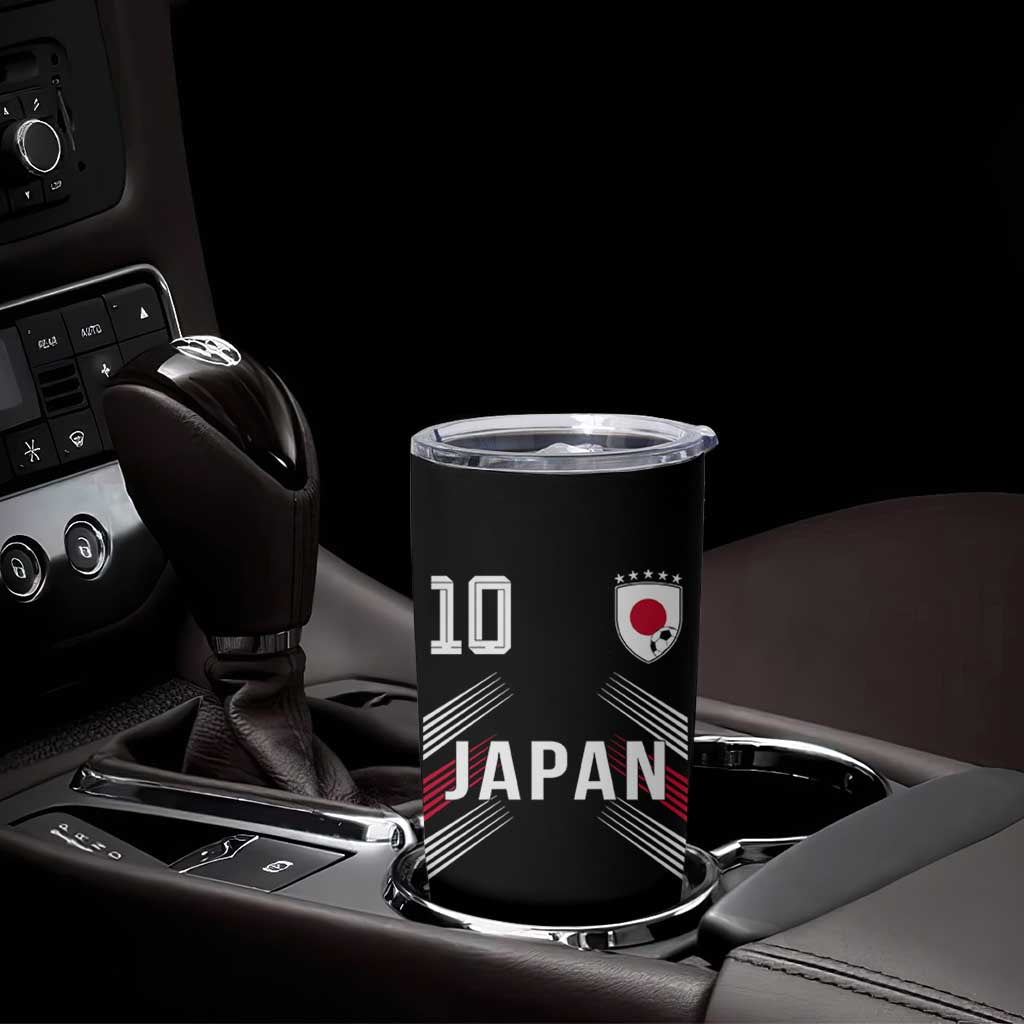 Japan Soccer Sports Graphic Number 10 Jersey Style Tumbler Cup Proud Japanese Football Fans Game Day Pride