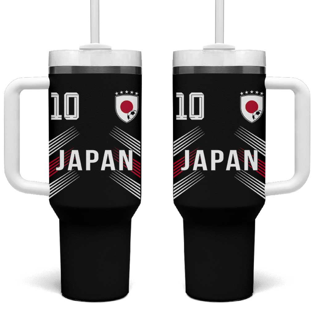 Japan Soccer Sports Graphic Number 10 Jersey Style Tumbler With Handle Proud Japanese Football Fans Game Day Pride