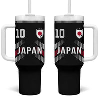 Japan Soccer Sports Graphic Number 10 Jersey Style Tumbler With Handle Proud Japanese Football Fans Game Day Pride