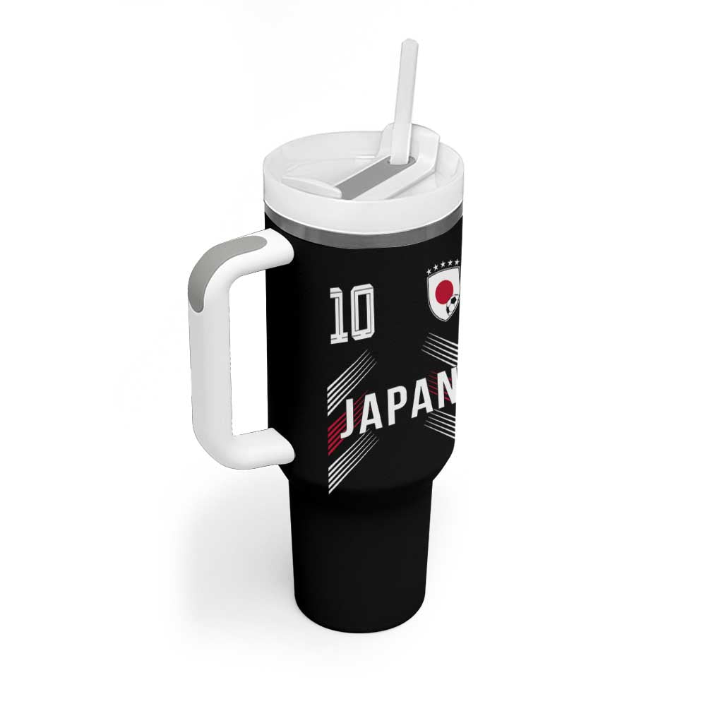 Japan Soccer Sports Graphic Number 10 Jersey Style Tumbler With Handle Proud Japanese Football Fans Game Day Pride