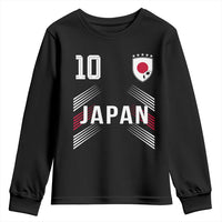 Japan Soccer Sports Graphic Number 10 Jersey Style Youth Sweatshirt Proud Japanese Football Fans Game Day Pride
