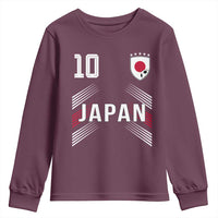 Japan Soccer Sports Graphic Number 10 Jersey Style Youth Sweatshirt Proud Japanese Football Fans Game Day Pride
