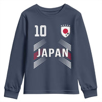 Japan Soccer Sports Graphic Number 10 Jersey Style Youth Sweatshirt Proud Japanese Football Fans Game Day Pride