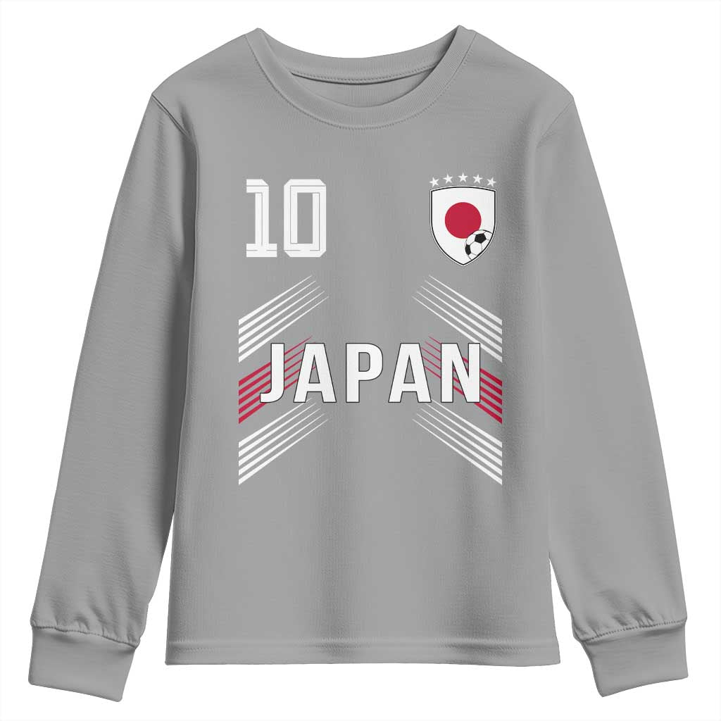 Japan Soccer Sports Graphic Number 10 Jersey Style Youth Sweatshirt Proud Japanese Football Fans Game Day Pride