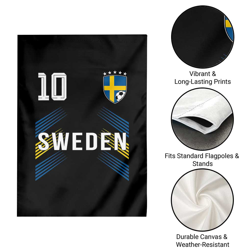 Sweden Soccer Sports Graphic Number 10 Jersey Style Garden Flag Proud Swedish Football Fans Game Day Pride