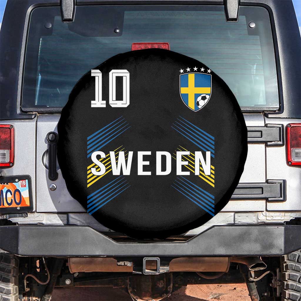 Sweden Soccer Sports Graphic Number 10 Jersey Style Spare Tire Cover Proud Swedish Football Fans Game Day Pride