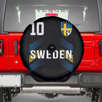 Sweden Soccer Sports Graphic Number 10 Jersey Style Spare Tire Cover Proud Swedish Football Fans Game Day Pride