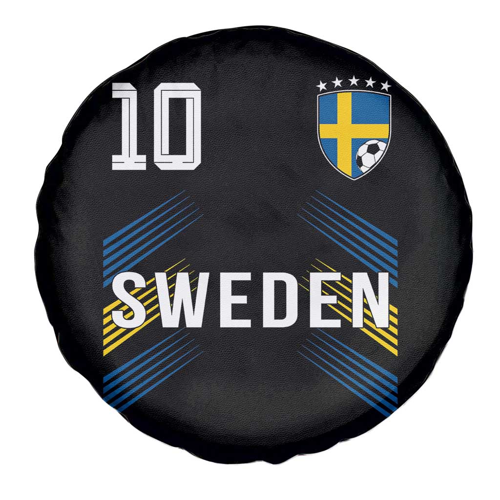 Sweden Soccer Sports Graphic Number 10 Jersey Style Spare Tire Cover Proud Swedish Football Fans Game Day Pride