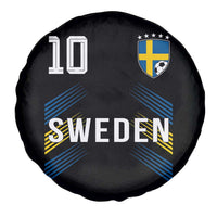 Sweden Soccer Sports Graphic Number 10 Jersey Style Spare Tire Cover Proud Swedish Football Fans Game Day Pride
