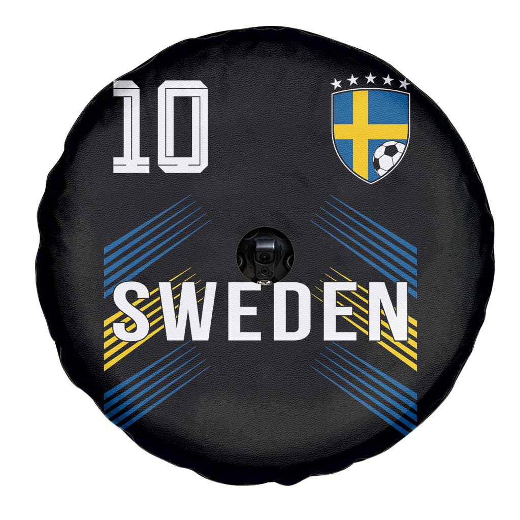 Sweden Soccer Sports Graphic Number 10 Jersey Style Spare Tire Cover Proud Swedish Football Fans Game Day Pride