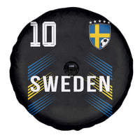 Sweden Soccer Sports Graphic Number 10 Jersey Style Spare Tire Cover Proud Swedish Football Fans Game Day Pride