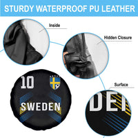 Sweden Soccer Sports Graphic Number 10 Jersey Style Spare Tire Cover Proud Swedish Football Fans Game Day Pride