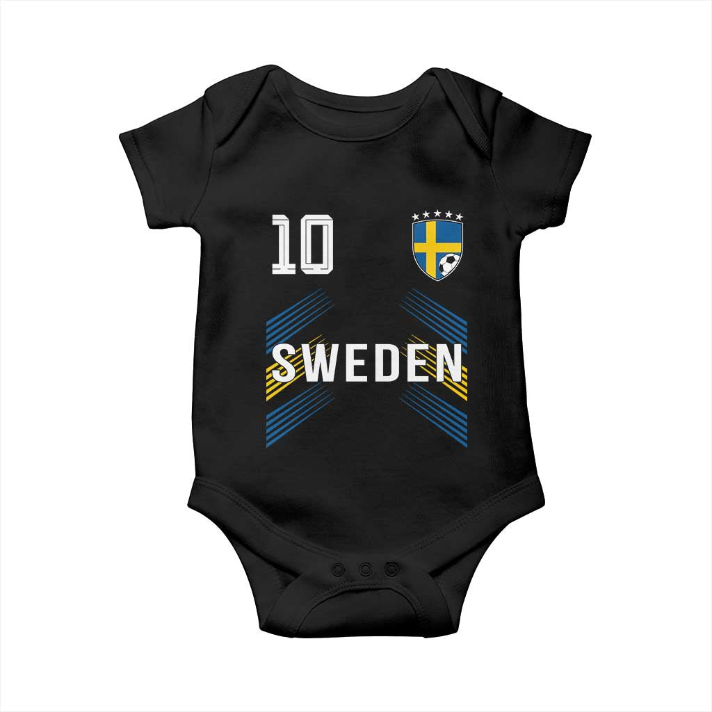 Sweden Soccer Sports Graphic Number 10 Jersey Style Baby Onesie Proud Swedish Football Fans Game Day Pride