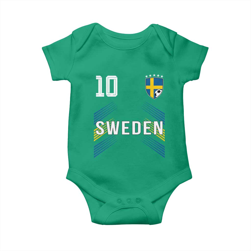 Sweden Soccer Sports Graphic Number 10 Jersey Style Baby Onesie Proud Swedish Football Fans Game Day Pride