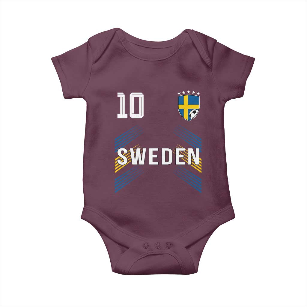 Sweden Soccer Sports Graphic Number 10 Jersey Style Baby Onesie Proud Swedish Football Fans Game Day Pride