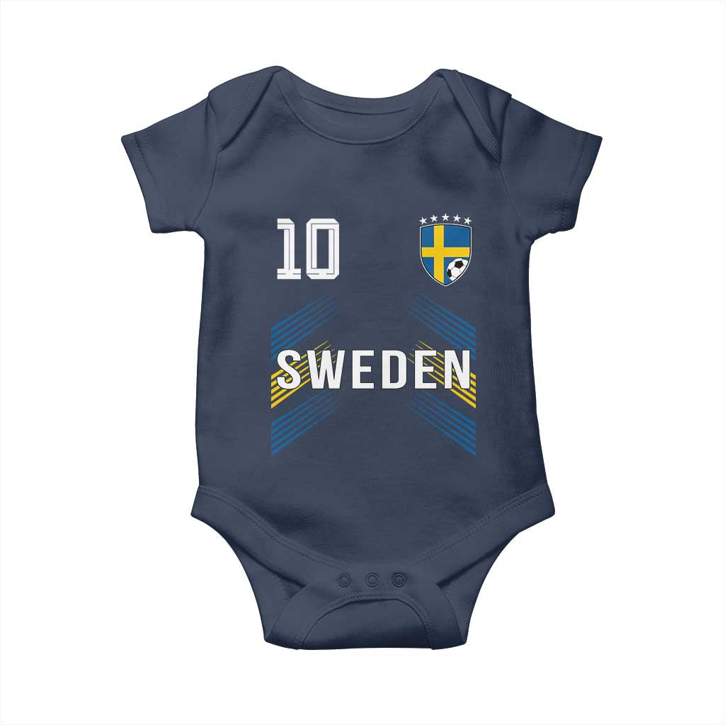 Sweden Soccer Sports Graphic Number 10 Jersey Style Baby Onesie Proud Swedish Football Fans Game Day Pride