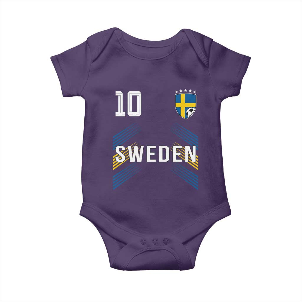 Sweden Soccer Sports Graphic Number 10 Jersey Style Baby Onesie Proud Swedish Football Fans Game Day Pride