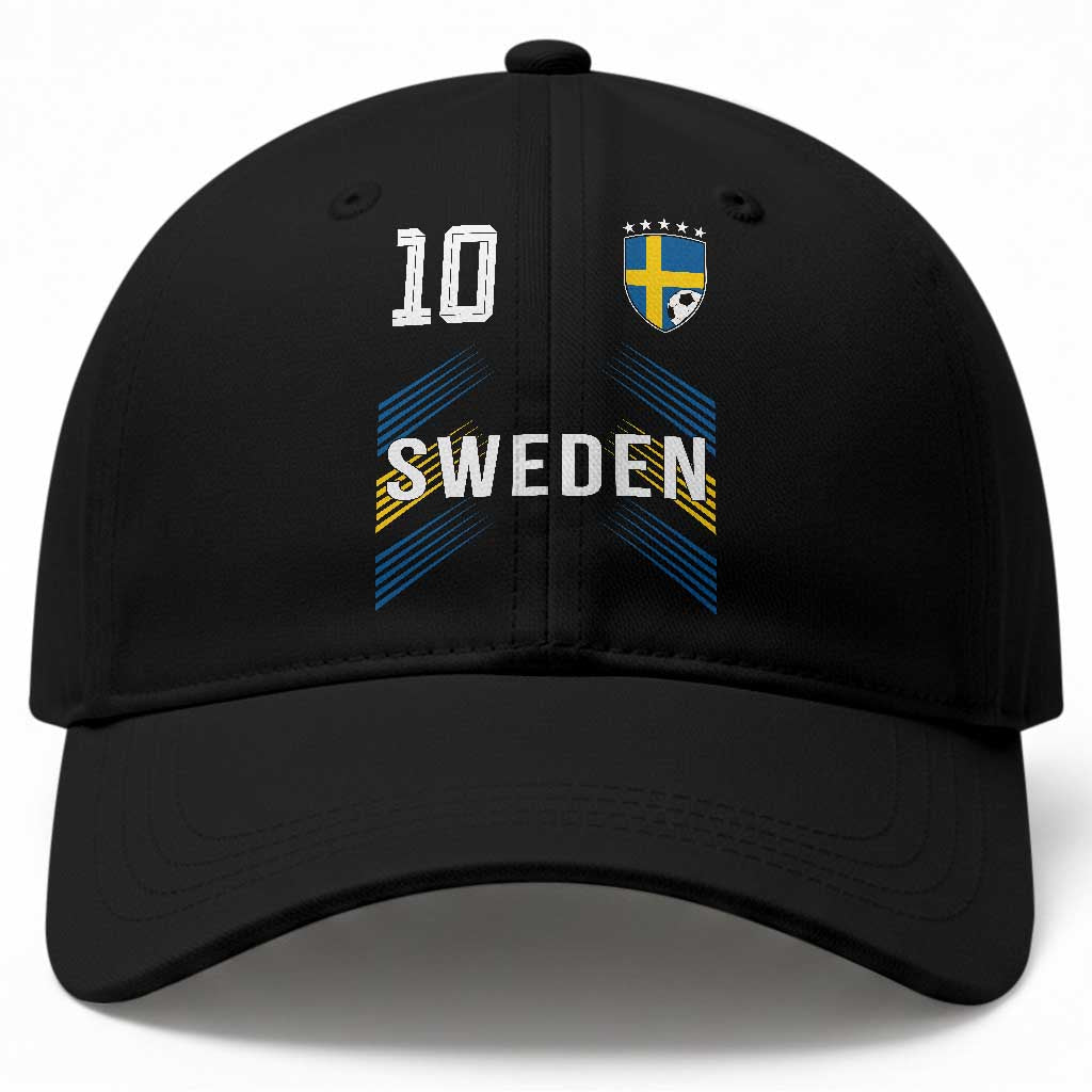 Sweden Soccer Sports Graphic Number 10 Jersey Style Baseball Cap Proud Swedish Football Fans Game Day Pride
