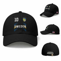 Sweden Soccer Sports Graphic Number 10 Jersey Style Baseball Cap Proud Swedish Football Fans Game Day Pride