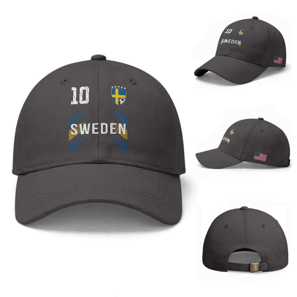 Sweden Soccer Sports Graphic Number 10 Jersey Style Baseball Cap Proud Swedish Football Fans Game Day Pride