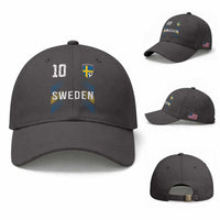 Sweden Soccer Sports Graphic Number 10 Jersey Style Baseball Cap Proud Swedish Football Fans Game Day Pride