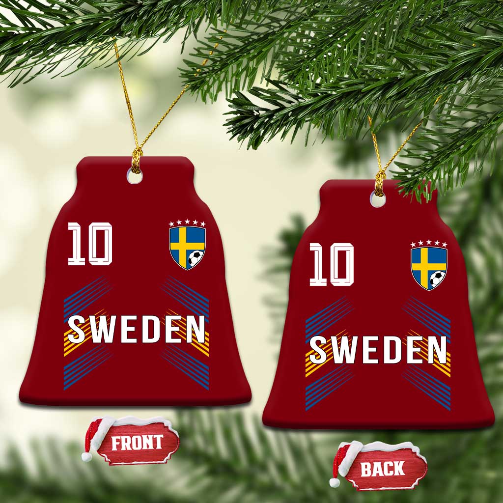 Sweden Soccer Sports Graphic Number 10 Jersey Style Ceramic Ornament Proud Swedish Football Fans Game Day Pride