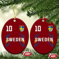 Sweden Soccer Sports Graphic Number 10 Jersey Style Ceramic Ornament Proud Swedish Football Fans Game Day Pride