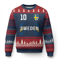 Sweden Soccer Sports Graphic Number 10 Jersey Style Ugly Christmas Sweater Proud Swedish Football Fans Game Day Pride