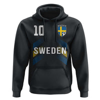 Sweden Soccer Sports Graphic Number 10 Jersey Style Hoodie Proud Swedish Football Fans Game Day Pride