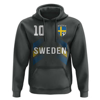 Sweden Soccer Sports Graphic Number 10 Jersey Style Hoodie Proud Swedish Football Fans Game Day Pride