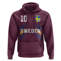 Sweden Soccer Sports Graphic Number 10 Jersey Style Hoodie Proud Swedish Football Fans Game Day Pride