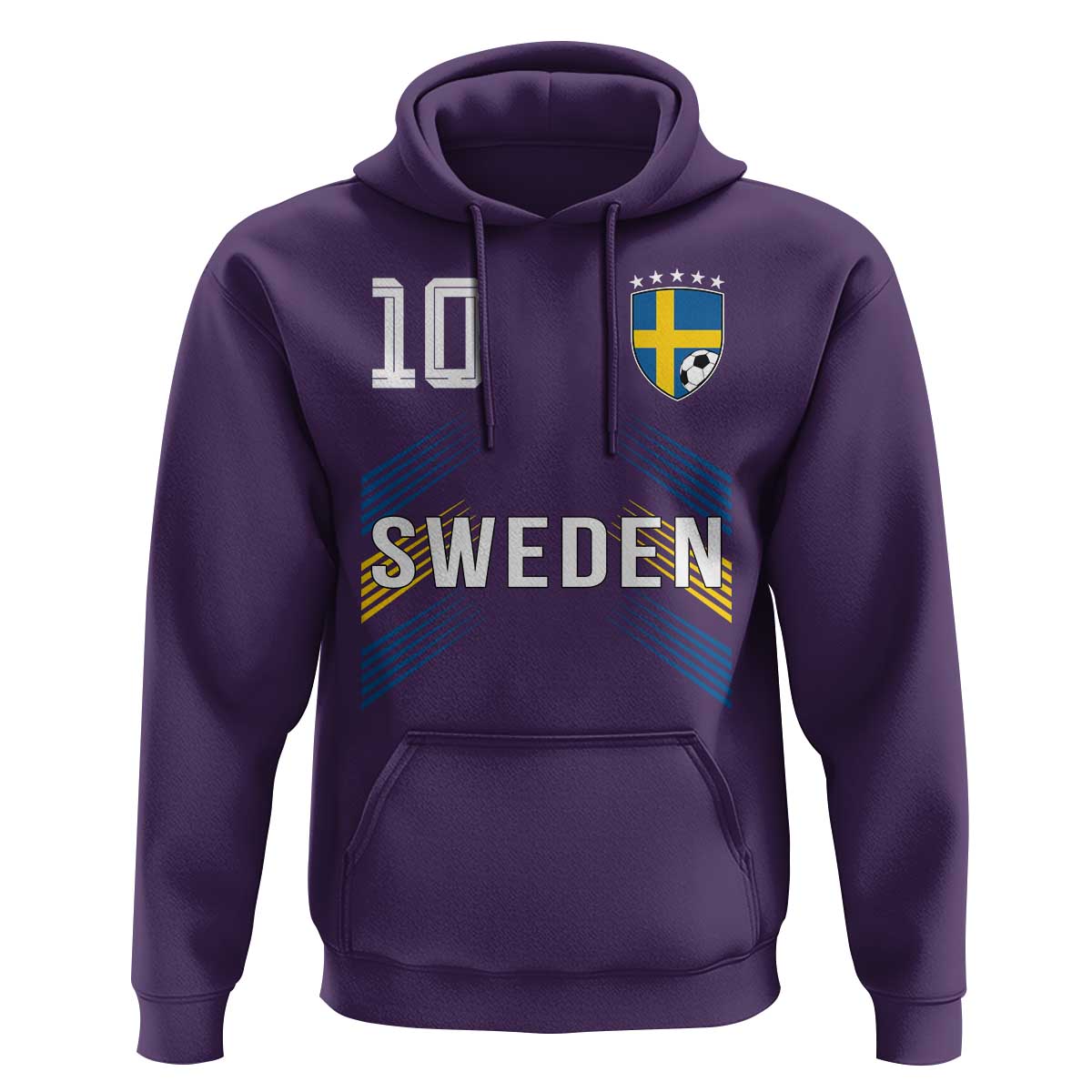 Sweden Soccer Sports Graphic Number 10 Jersey Style Hoodie Proud Swedish Football Fans Game Day Pride