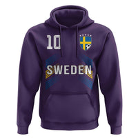 Sweden Soccer Sports Graphic Number 10 Jersey Style Hoodie Proud Swedish Football Fans Game Day Pride