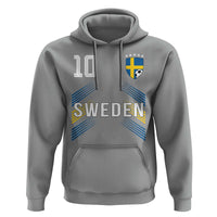 Sweden Soccer Sports Graphic Number 10 Jersey Style Hoodie Proud Swedish Football Fans Game Day Pride