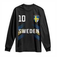 Sweden Soccer Sports Graphic Number 10 Jersey Style Long Sleeve Shirt Proud Swedish Football Fans Game Day Pride