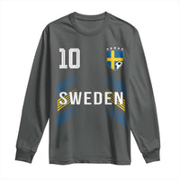 Sweden Soccer Sports Graphic Number 10 Jersey Style Long Sleeve Shirt Proud Swedish Football Fans Game Day Pride