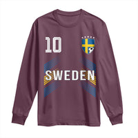 Sweden Soccer Sports Graphic Number 10 Jersey Style Long Sleeve Shirt Proud Swedish Football Fans Game Day Pride