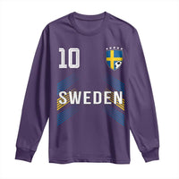 Sweden Soccer Sports Graphic Number 10 Jersey Style Long Sleeve Shirt Proud Swedish Football Fans Game Day Pride