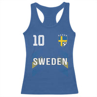 Sweden Soccer Sports Graphic Number 10 Jersey Style Racerback Tank Top Proud Swedish Football Fans Game Day Pride