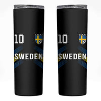 Sweden Soccer Sports Graphic Number 10 Jersey Style Skinny Tumbler Proud Swedish Football Fans Game Day Pride
