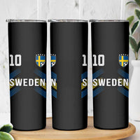 Sweden Soccer Sports Graphic Number 10 Jersey Style Skinny Tumbler Proud Swedish Football Fans Game Day Pride