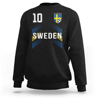Sweden Soccer Sports Graphic Number 10 Jersey Style Sweatshirt Proud Swedish Football Fans Game Day Pride