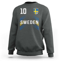 Sweden Soccer Sports Graphic Number 10 Jersey Style Sweatshirt Proud Swedish Football Fans Game Day Pride