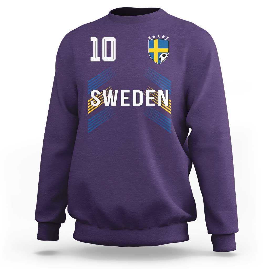 Sweden Soccer Sports Graphic Number 10 Jersey Style Sweatshirt Proud Swedish Football Fans Game Day Pride