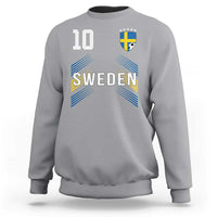 Sweden Soccer Sports Graphic Number 10 Jersey Style Sweatshirt Proud Swedish Football Fans Game Day Pride