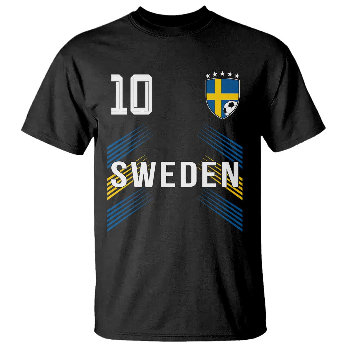 Sweden Soccer Sports Graphic Number 10 Jersey Style T Shirt Proud Swedish Football Fans Game Day Pride