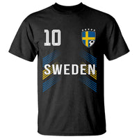 Sweden Soccer Sports Graphic Number 10 Jersey Style T Shirt Proud Swedish Football Fans Game Day Pride