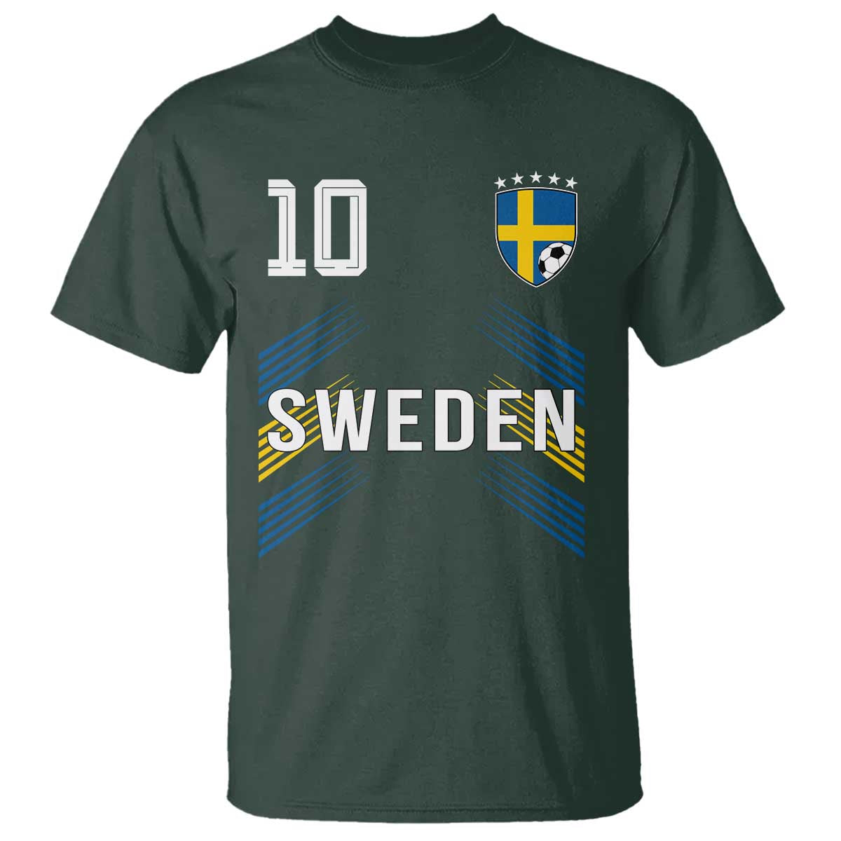 Sweden Soccer Sports Graphic Number 10 Jersey Style T Shirt Proud Swedish Football Fans Game Day Pride