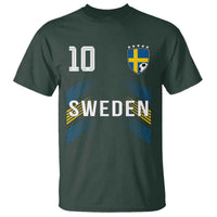 Sweden Soccer Sports Graphic Number 10 Jersey Style T Shirt Proud Swedish Football Fans Game Day Pride
